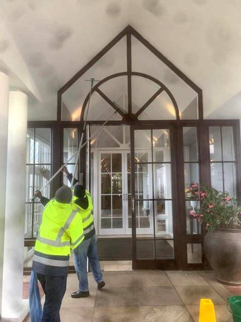 Cleaning of interior and exterior windows, domes and conservatories by Cheerful Cleaning specialised cleaning services in George